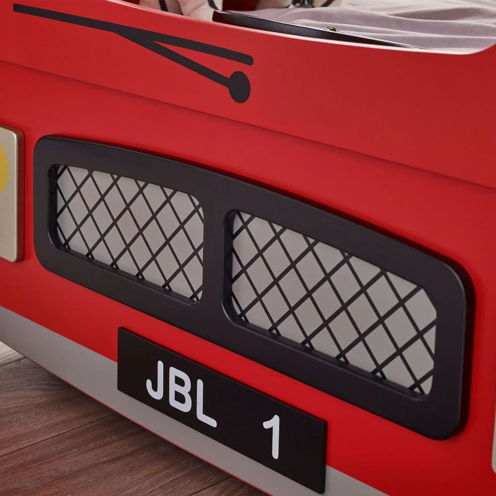 Bond Street London Bus Wooden Bunk Bed - Red