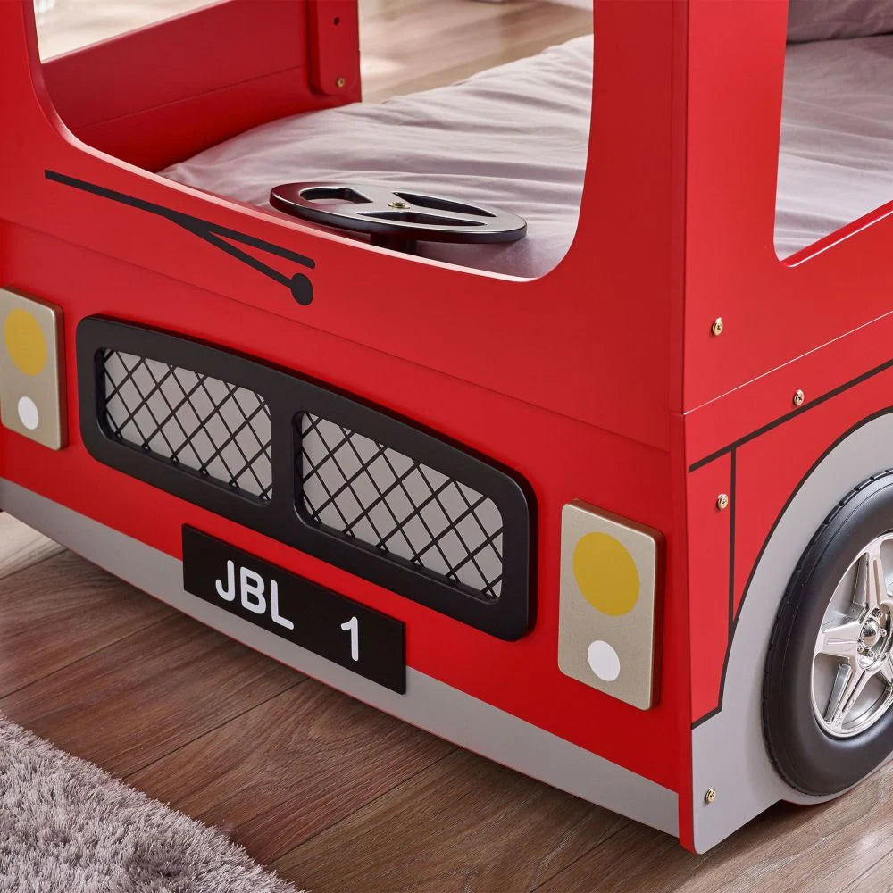 Bond Street London Bus Wooden Bunk Bed - Red
