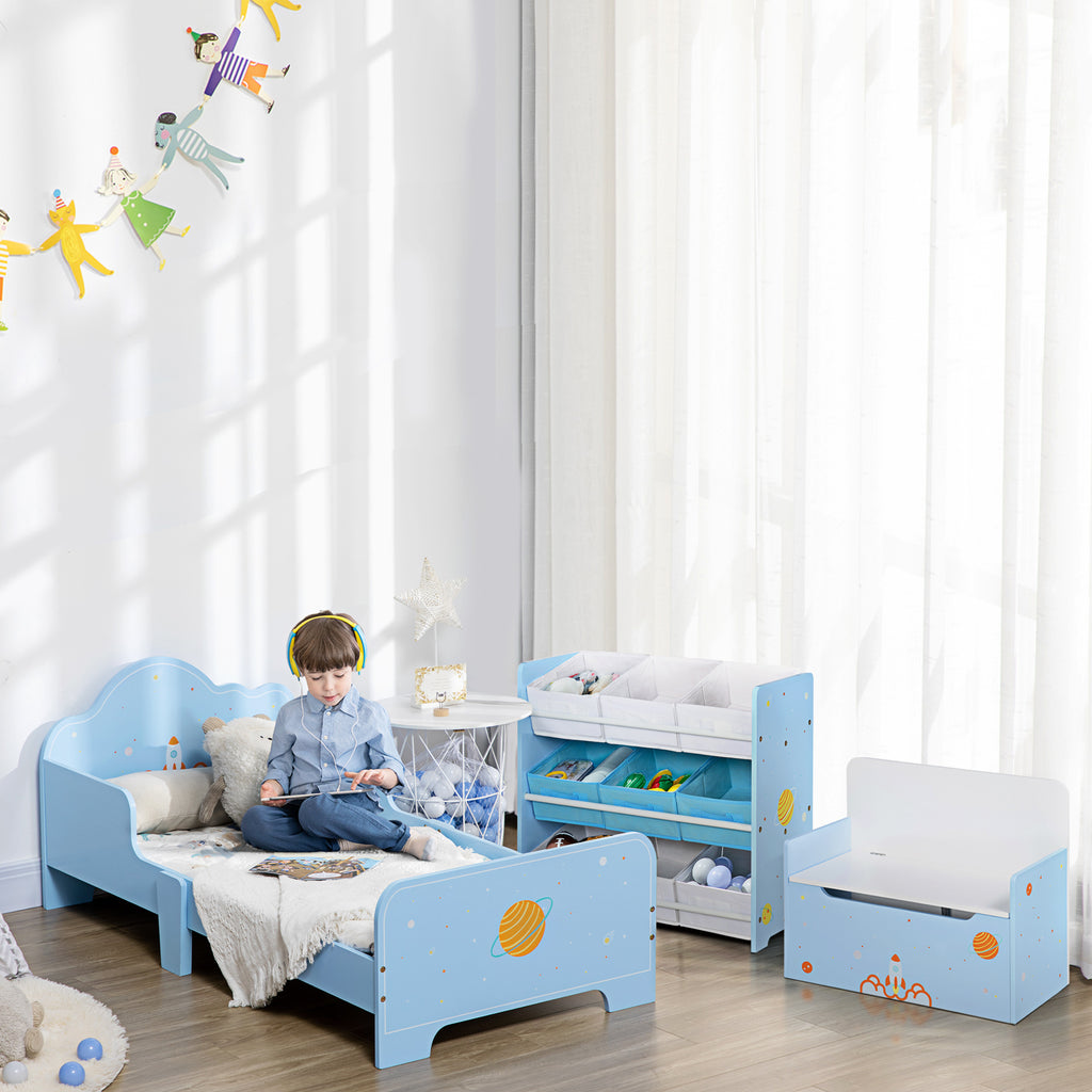 Low Kids Bed Frame with Space Headboard