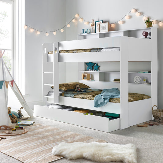 White Storage Bunk Bed - 3ft Single | Oliver