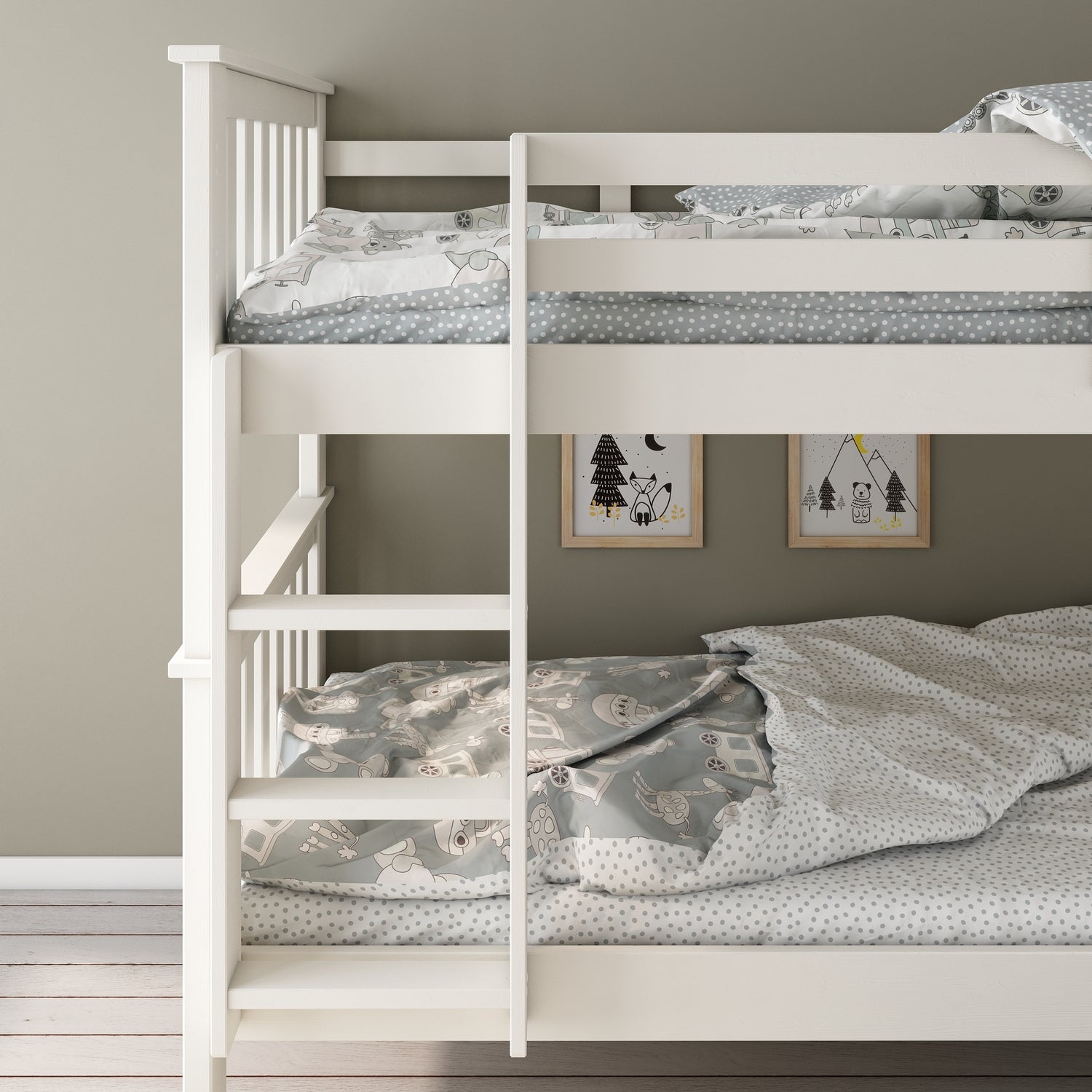 White Wooden Bunk Bed - 3ft Single | Carra