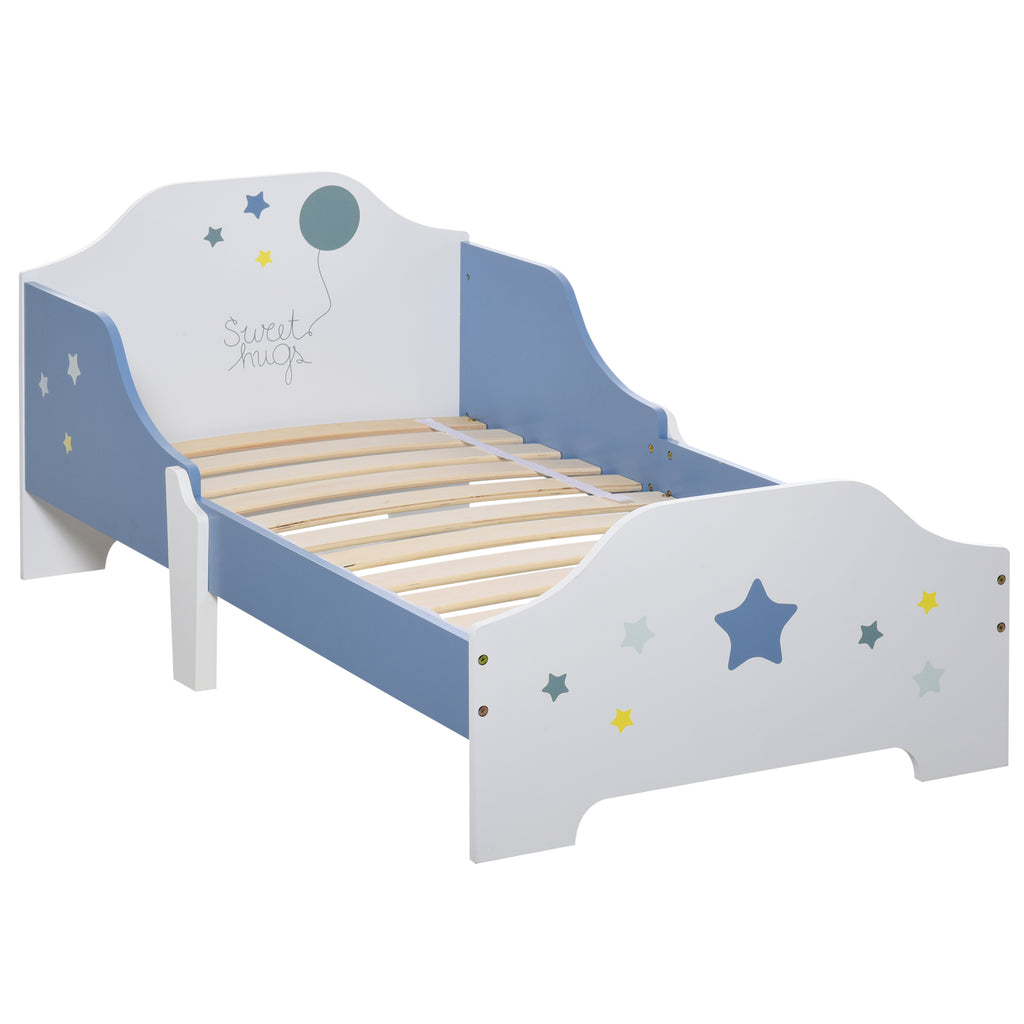 Low Kids Toddler Bed Frame with Sweet Hugs Headboard
