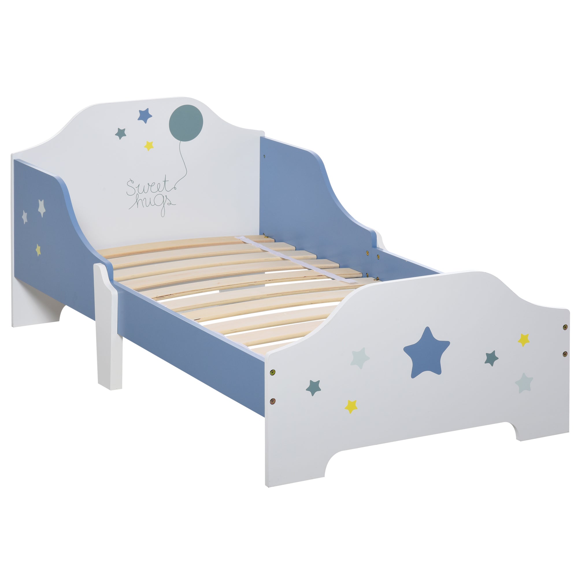 Low Kids Toddler Bed Frame with Sweet Hugs Headboard