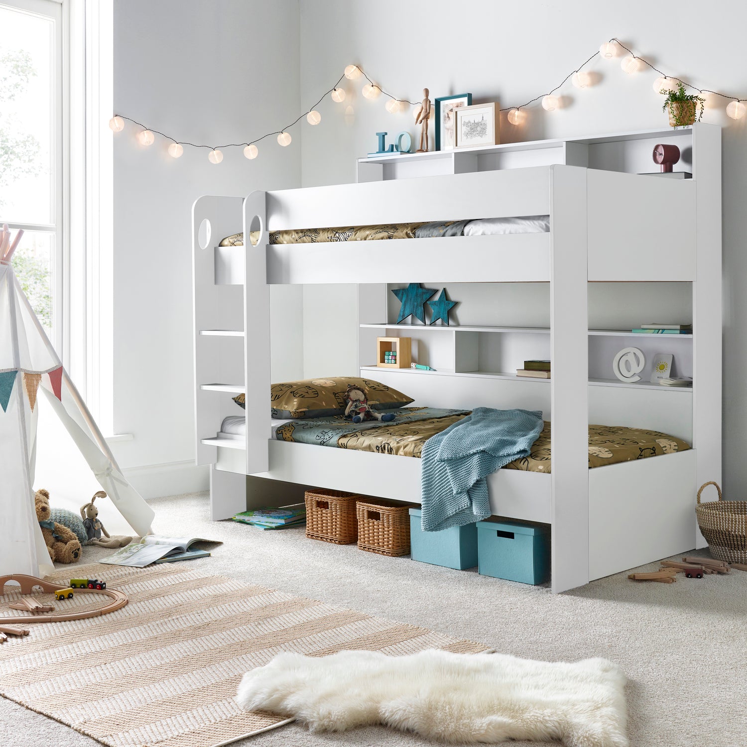 White Storage Bunk Bed - 3ft Single | Oliver