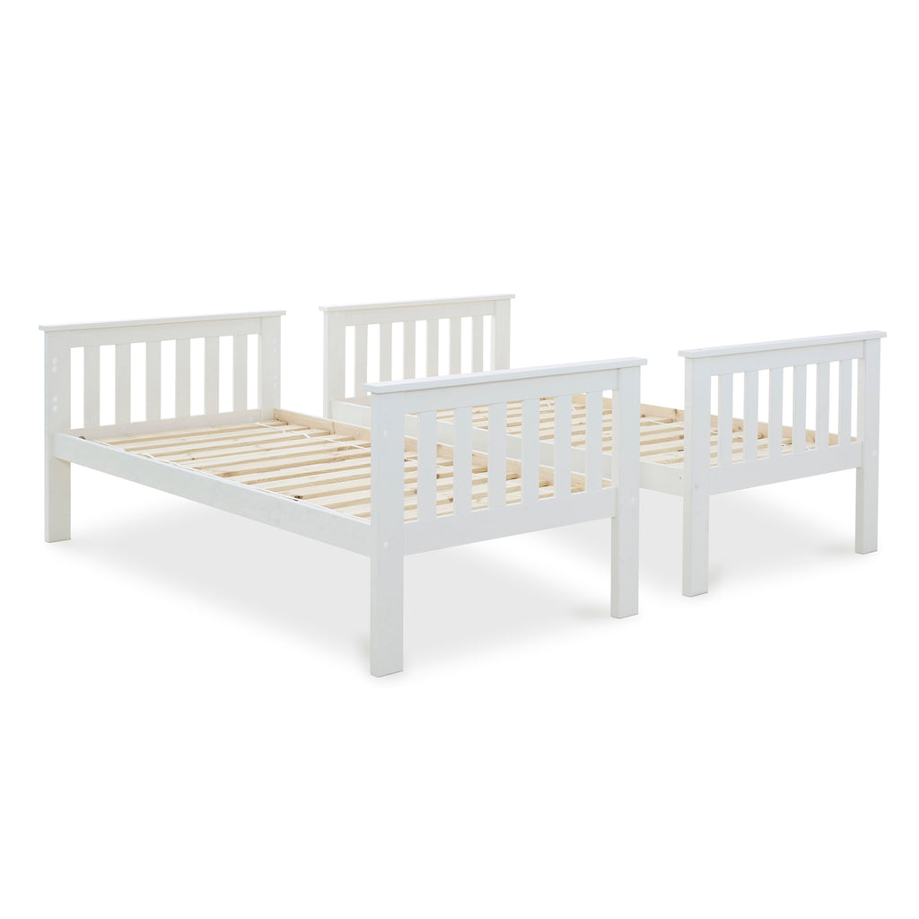 White Wooden Bunk Bed - 3ft Single | Carra