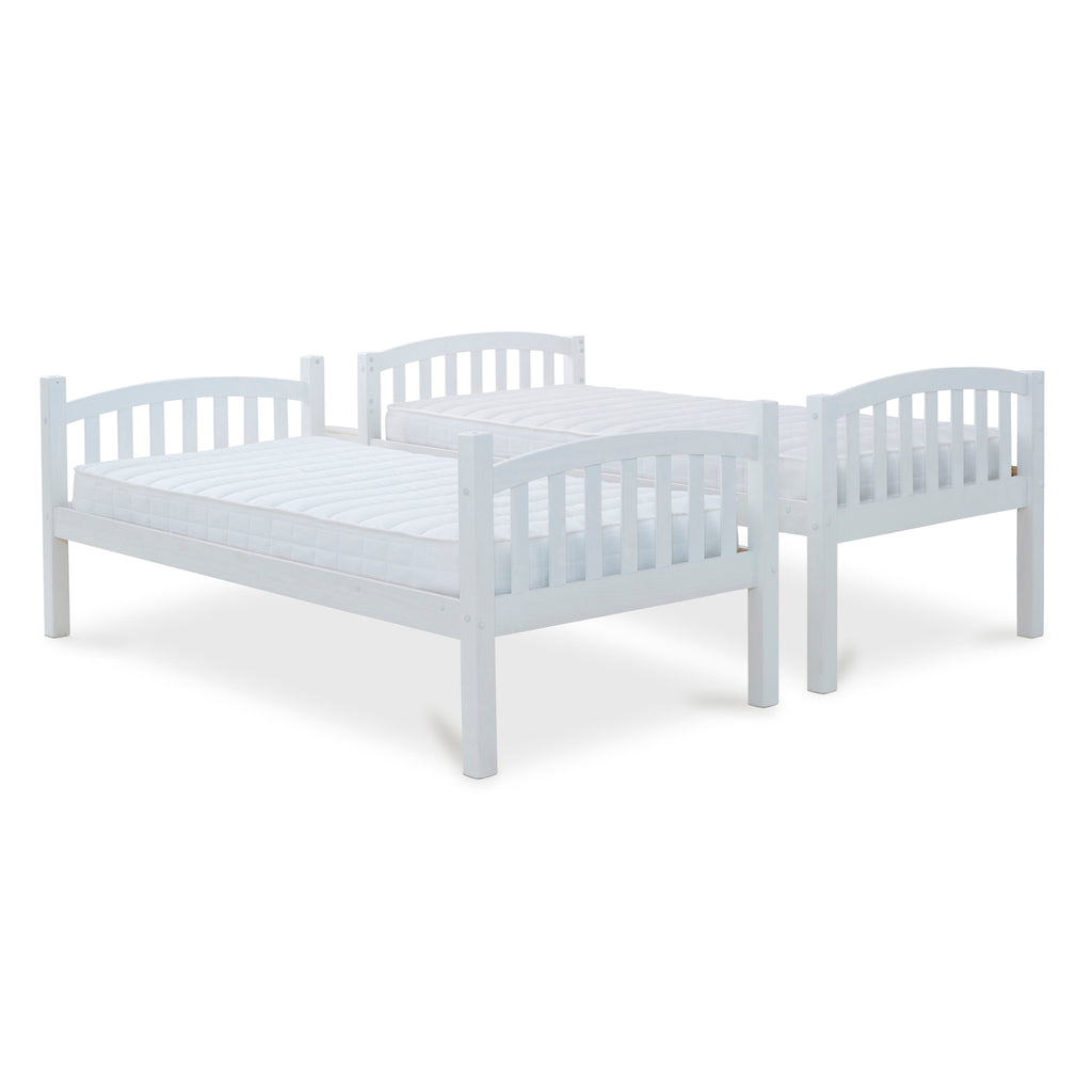 Mya White Wooden Bunk Bed - 3ft Single