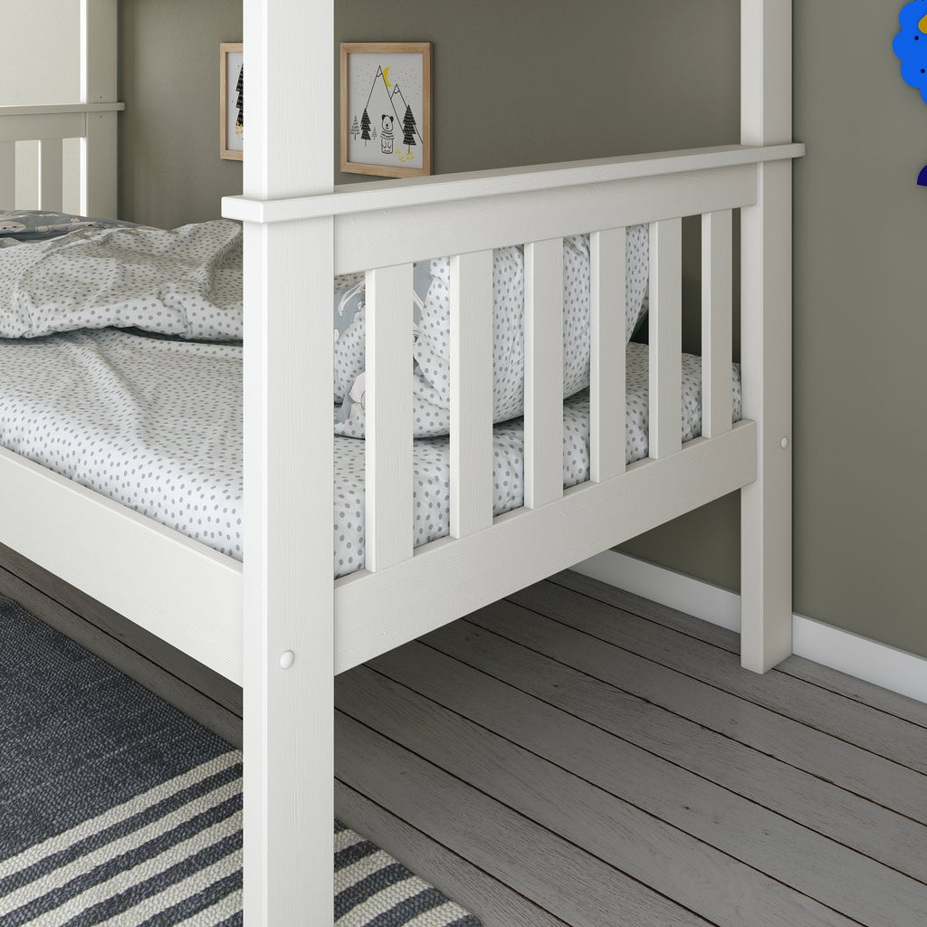 White Wooden Bunk Bed - 3ft Single | Carra