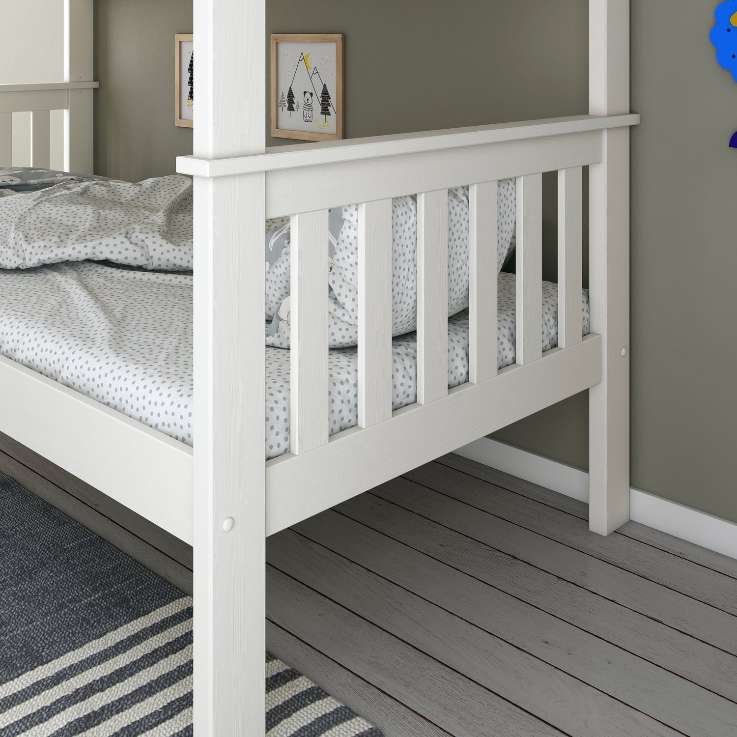 White Wooden Bunk Bed - 3ft Single | Carra