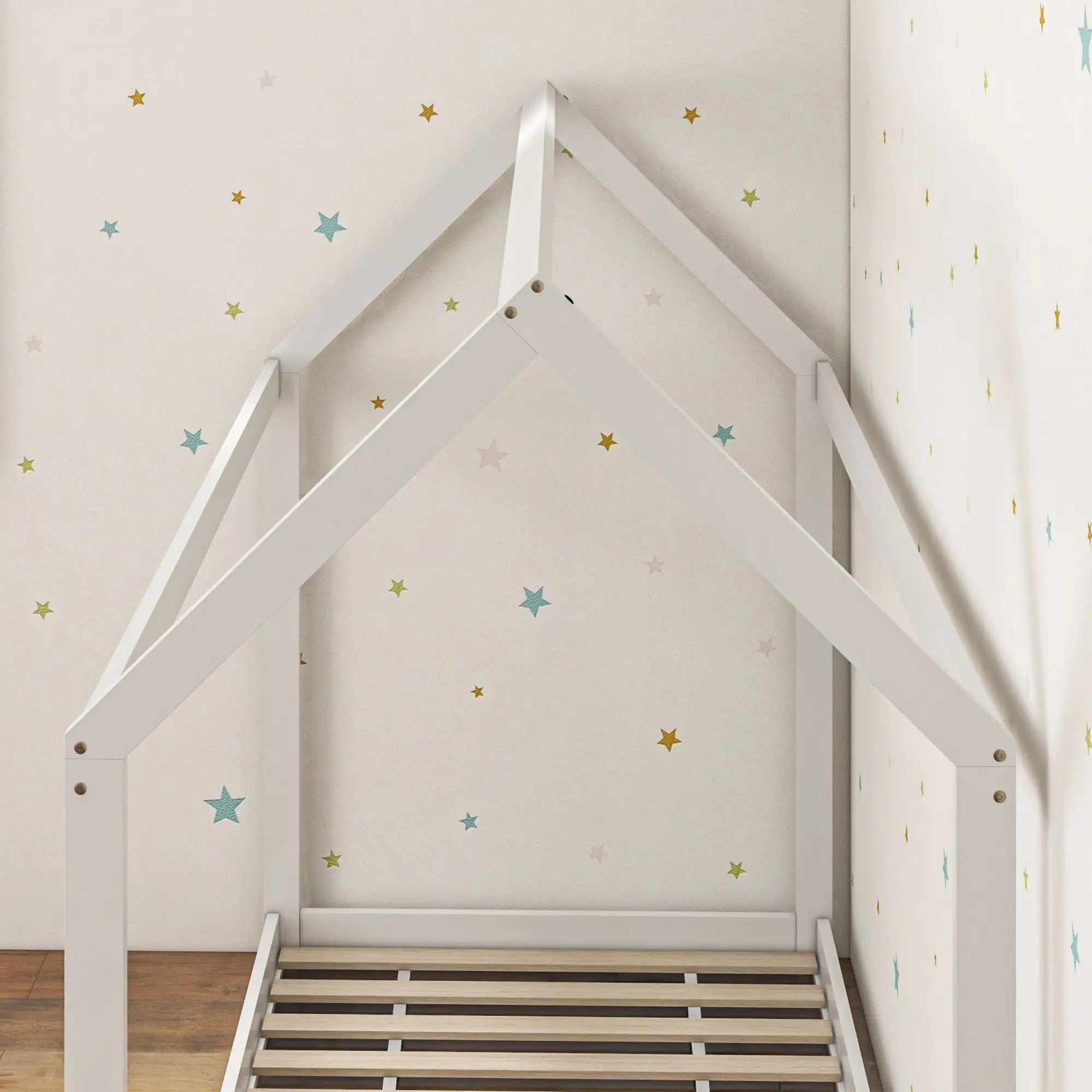 Olivia White Montessori House Frame Bed