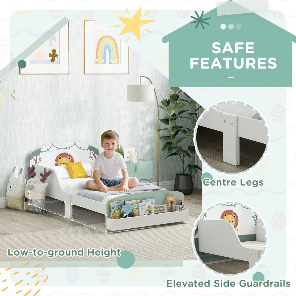 Low Kids Bed Frame with Lion Headboard
