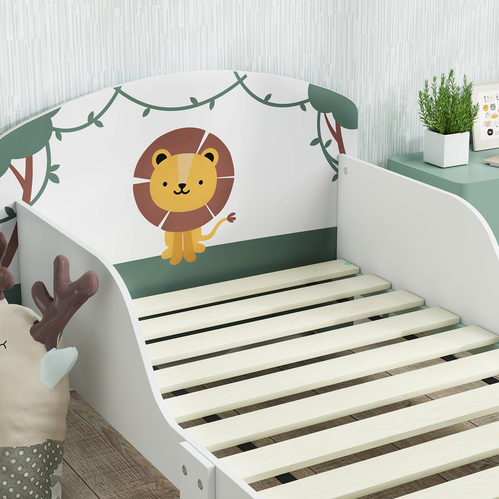 Low Kids Bed Frame with Lion Headboard