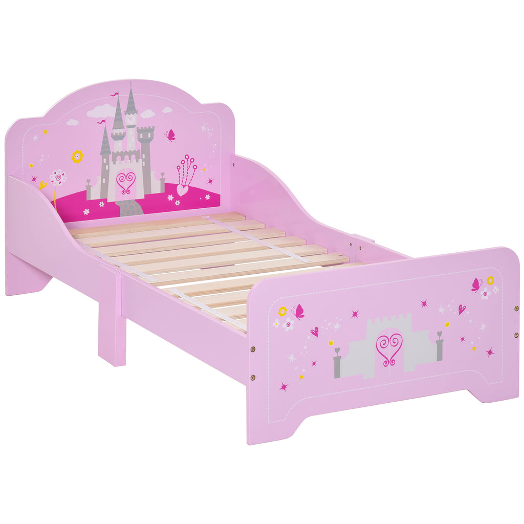 Low Kids Bed Frame with Princess Castle Headboard