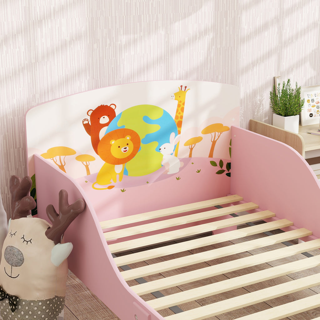 Low Kids Bed Frame with Animal Headboard