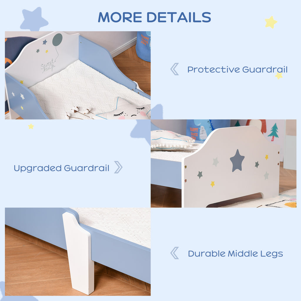 Low Kids Toddler Bed Frame with Sweet Hugs Headboard