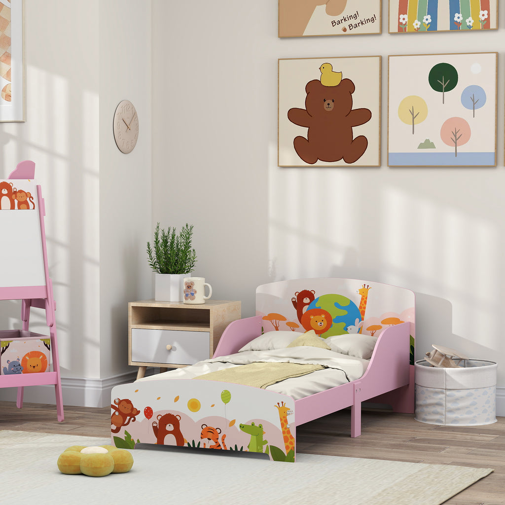 Low Kids Bed Frame with Animal Headboard