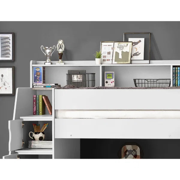 Camelot Staircase Bunk All White
