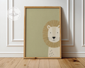 Mr. Lion Olive Green Nursery Print | Framed or Unframed