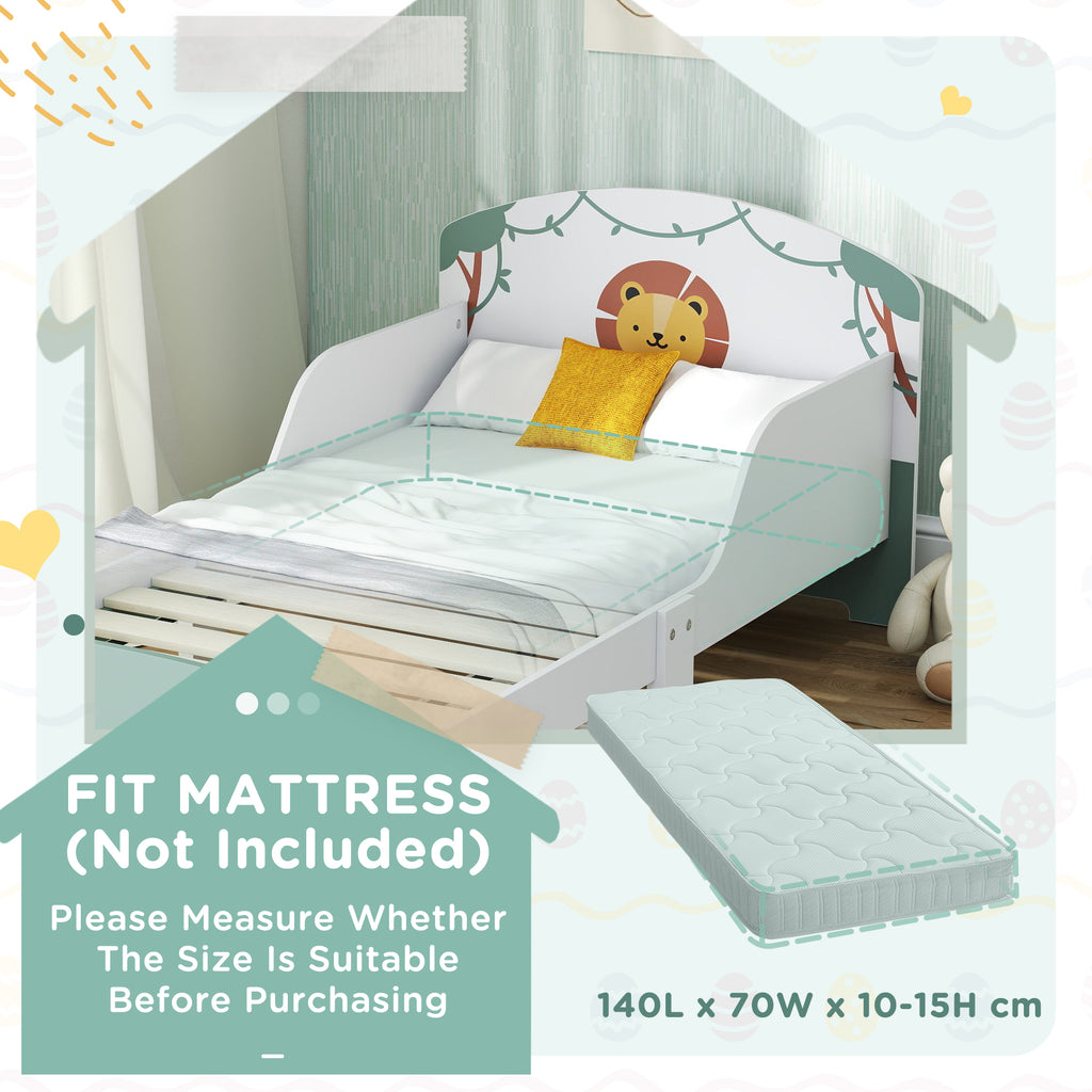 Low Kids Bed Frame with Lion Headboard