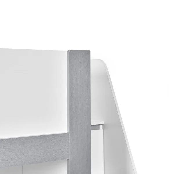 Gaia 3ft Single Bunk Bed - White and Silver