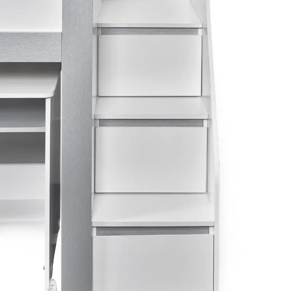 Gaia 3ft Single Midsleeper - White and Silver