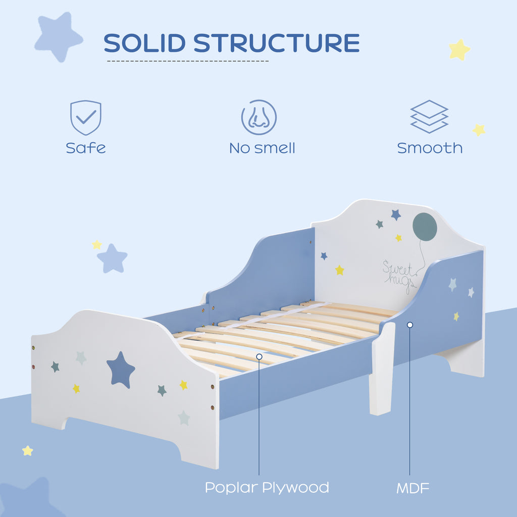Low Kids Toddler Bed Frame with Sweet Hugs Headboard