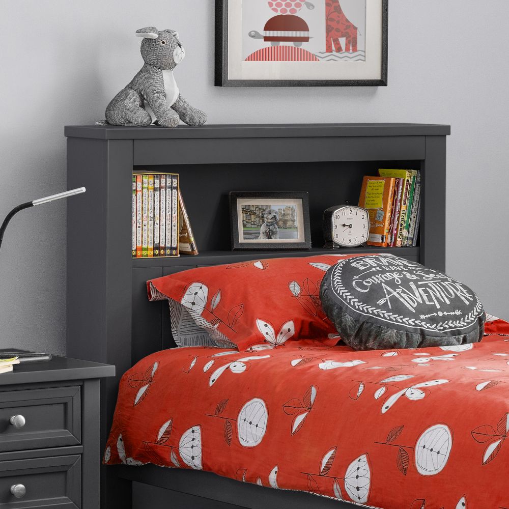 Harvey 3ft Single Bookcase Bed Frame – Anthracite