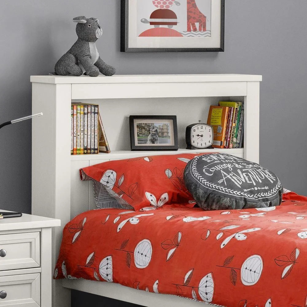 Harvey 3ft Single Bookcase Bed Frame – Surf White