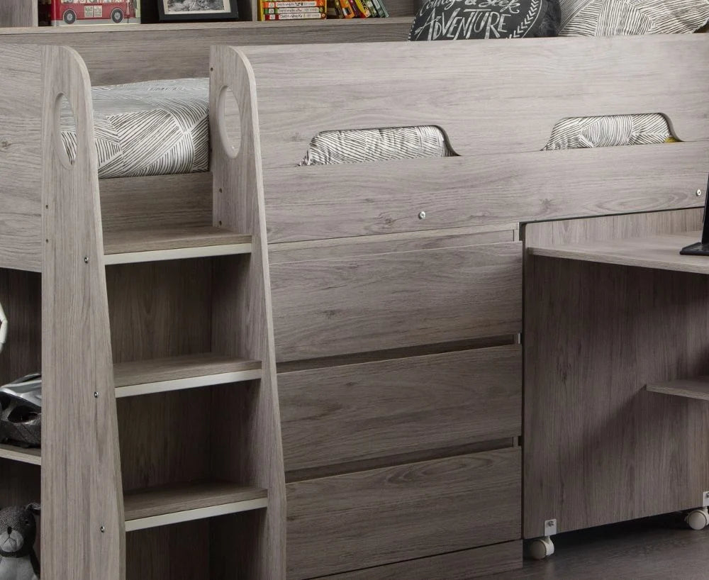 Jupiter Mid Sleeper Bed – Grey Oak