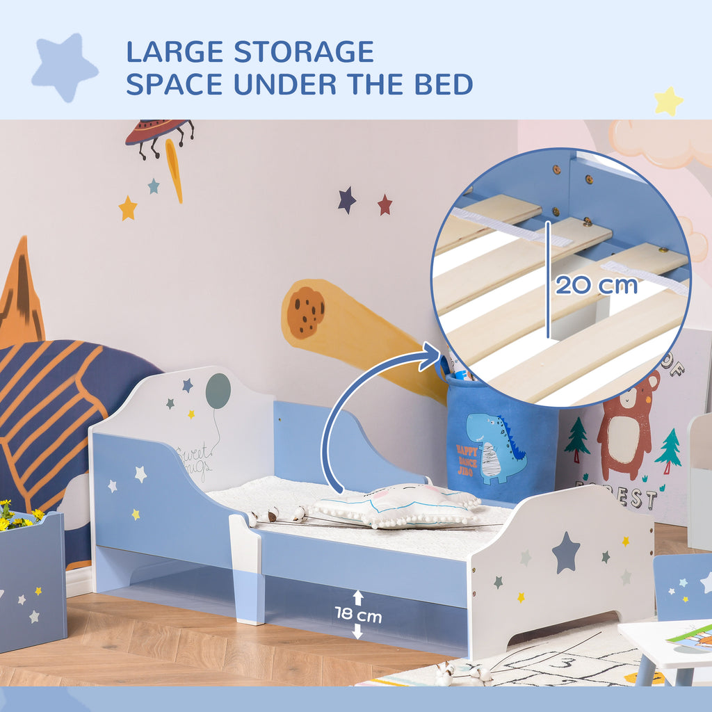 Low Kids Toddler Bed Frame with Sweet Hugs Headboard