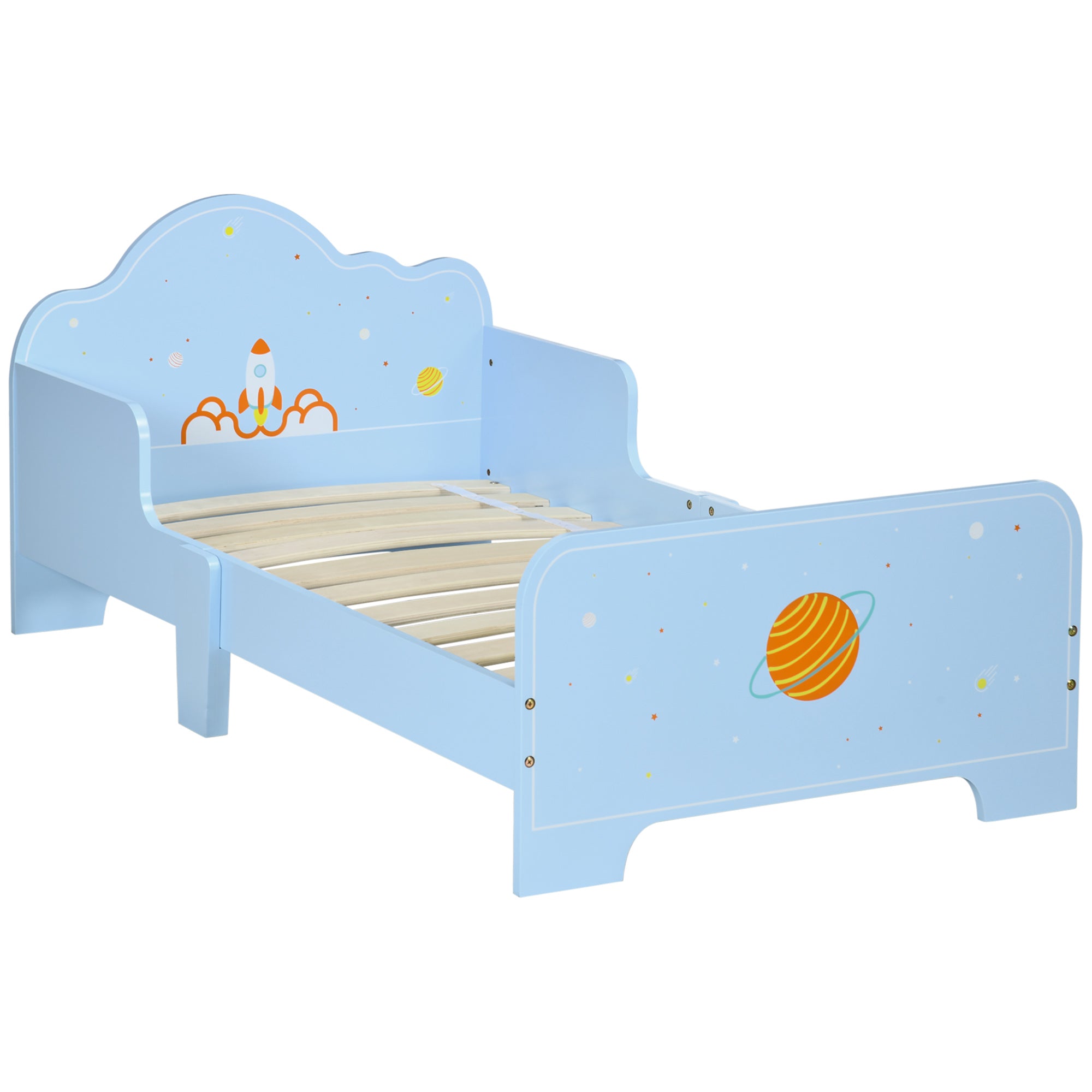 Low Kids Bed Frame with Space Headboard