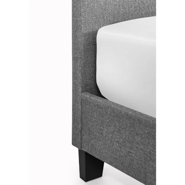 Madison 3ft Single Upholstered Bed Frame – Grey Linen