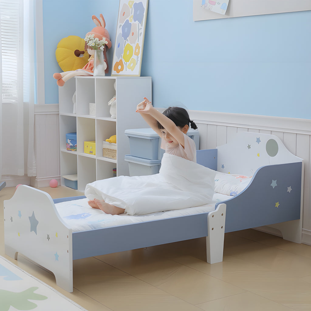 Low Kids Toddler Bed Frame with Sweet Hugs Headboard