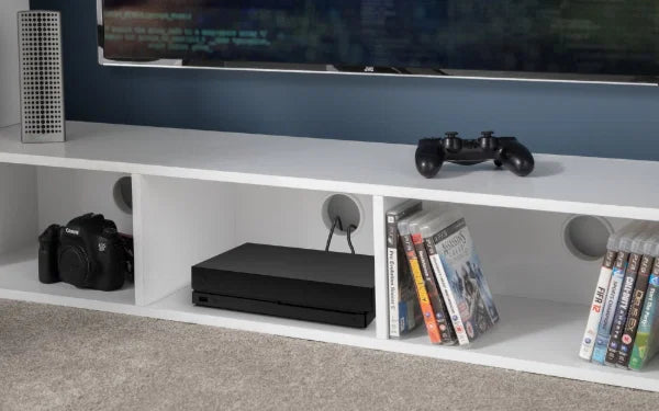 Nebula Gaming High Sleeper Bed With Desk - White
