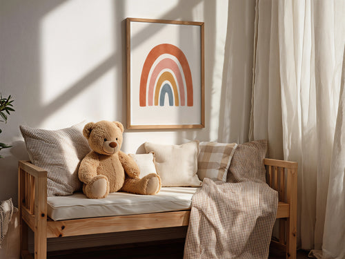 Boho Rainbow Nursery Print | Framed or Unframed