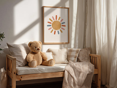 Boho Sun Nursery Print | Framed or Unframed