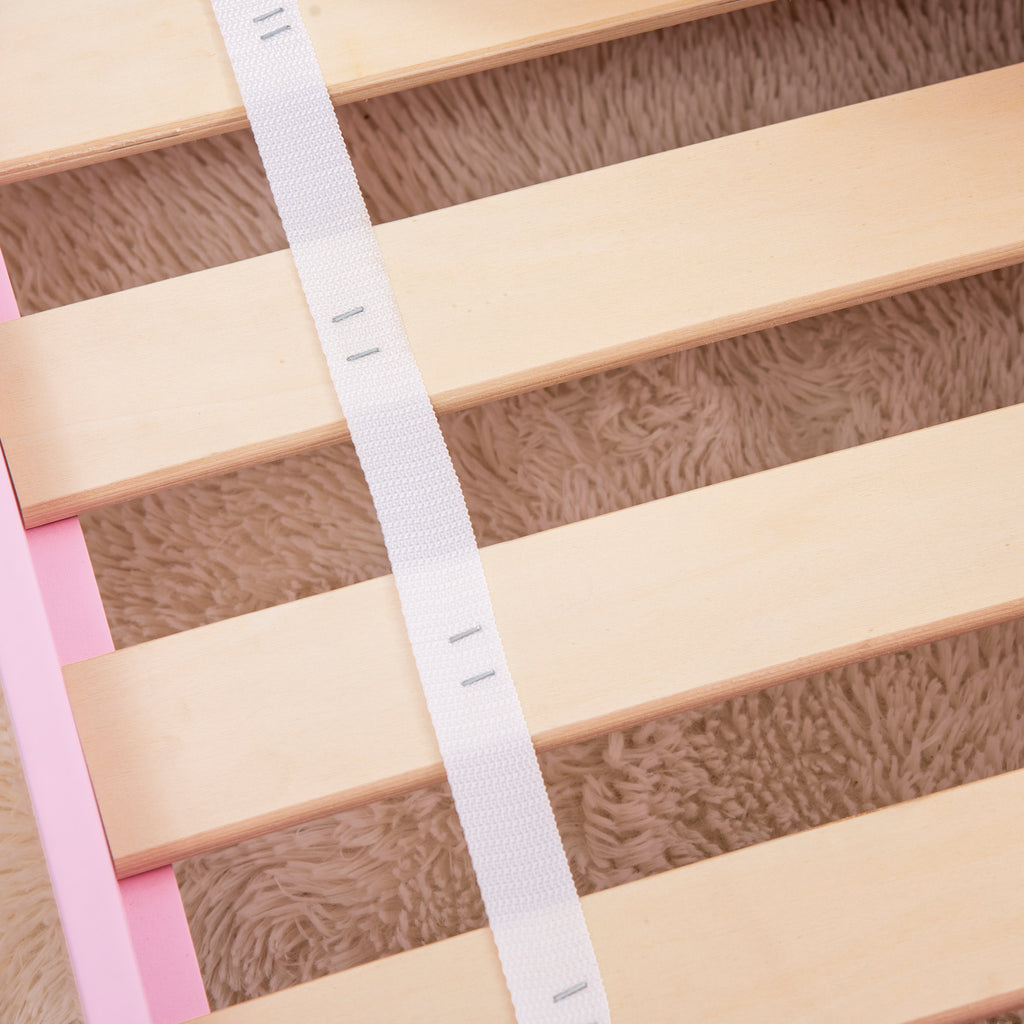 Low Kids Bed Frame with Bow Headboard