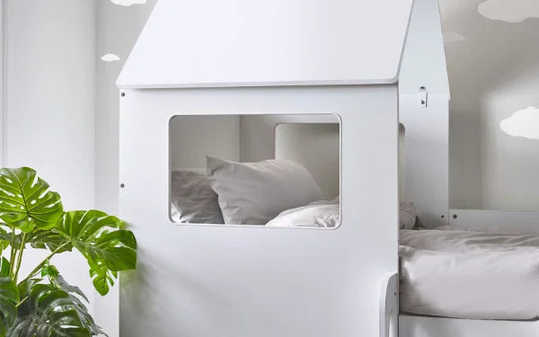 Maple 90cm Single House Mid Sleeper Bed – White