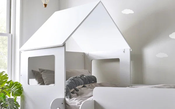 Maple 90cm Single House Mid Sleeper Bed – White