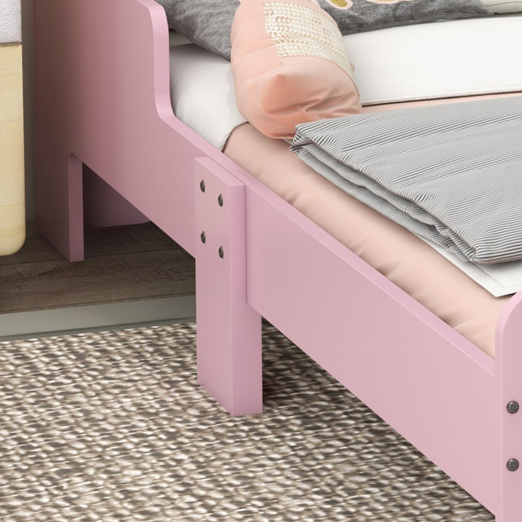 Low Kids Bed Frame with Pink Cloud Headboard
