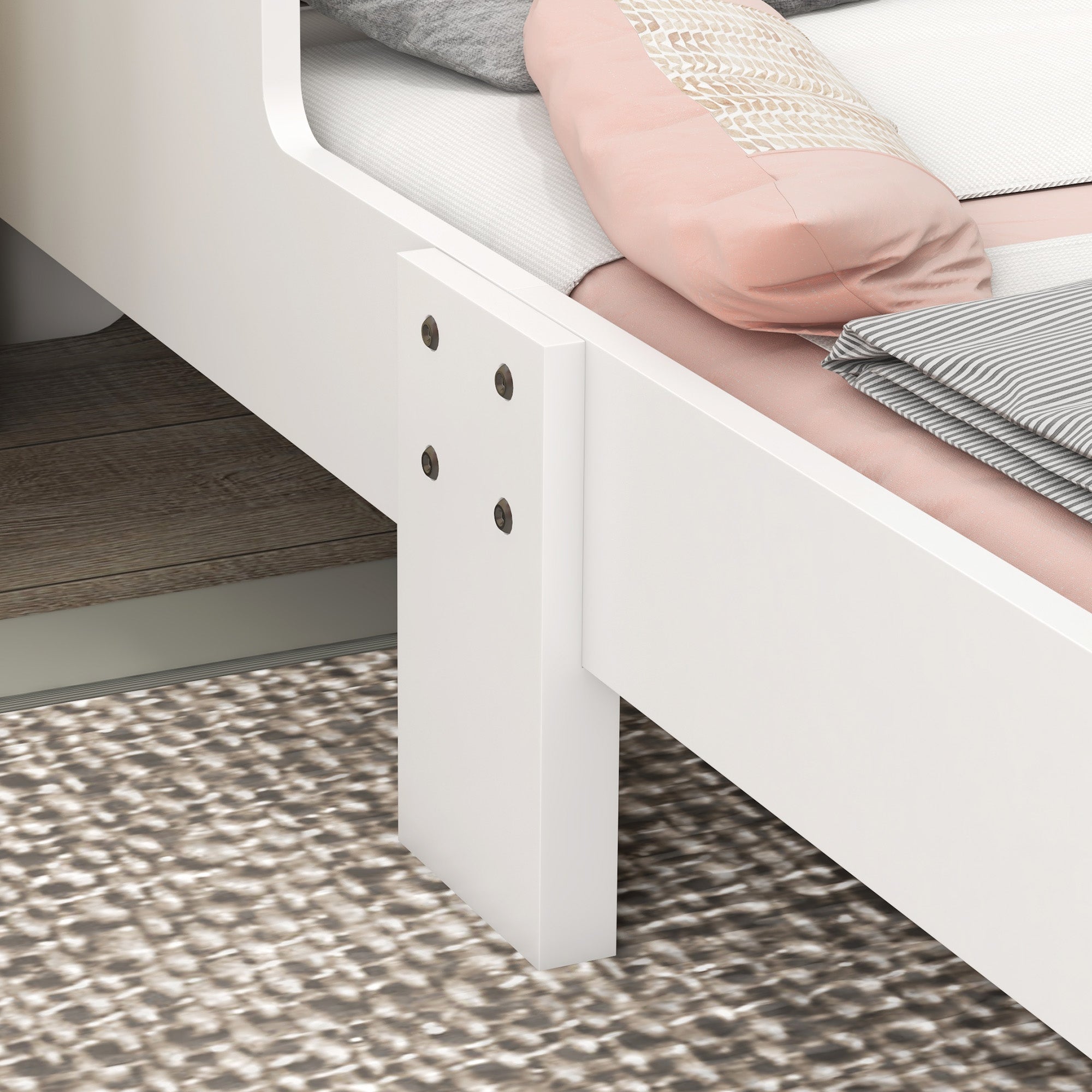 Low Kids Bed Frame with White Unicorn Headboard