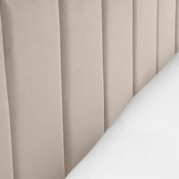 Chelsea 3ft Single Velvet Bed Frame – Soft Beige