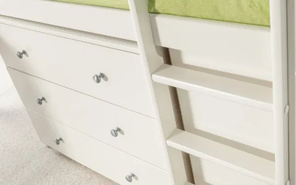 Willow 3ft Single High Sleeper Bed – Stone White