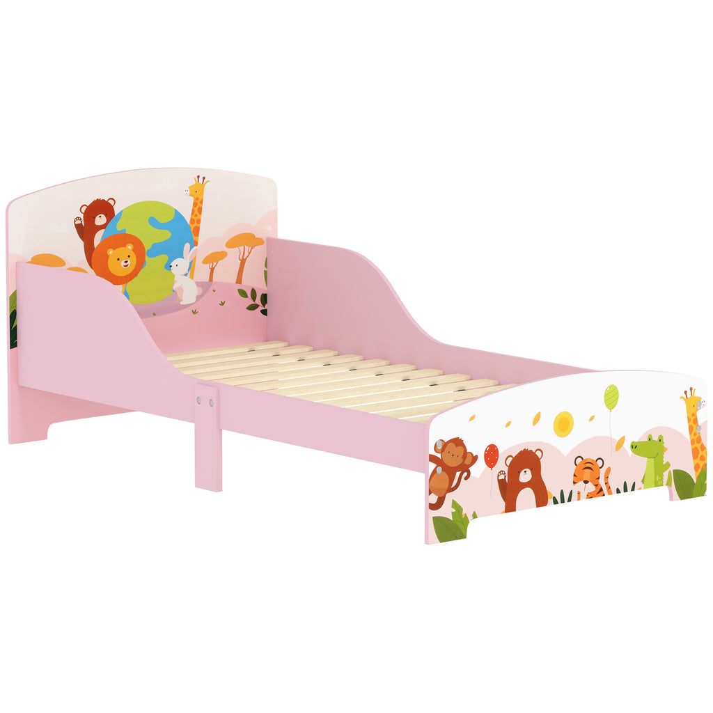 Low Kids Bed Frame with Animal Headboard