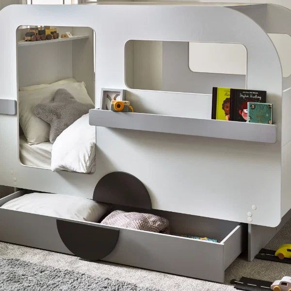 Tourer Caravan Bed - Vapor Grey And White