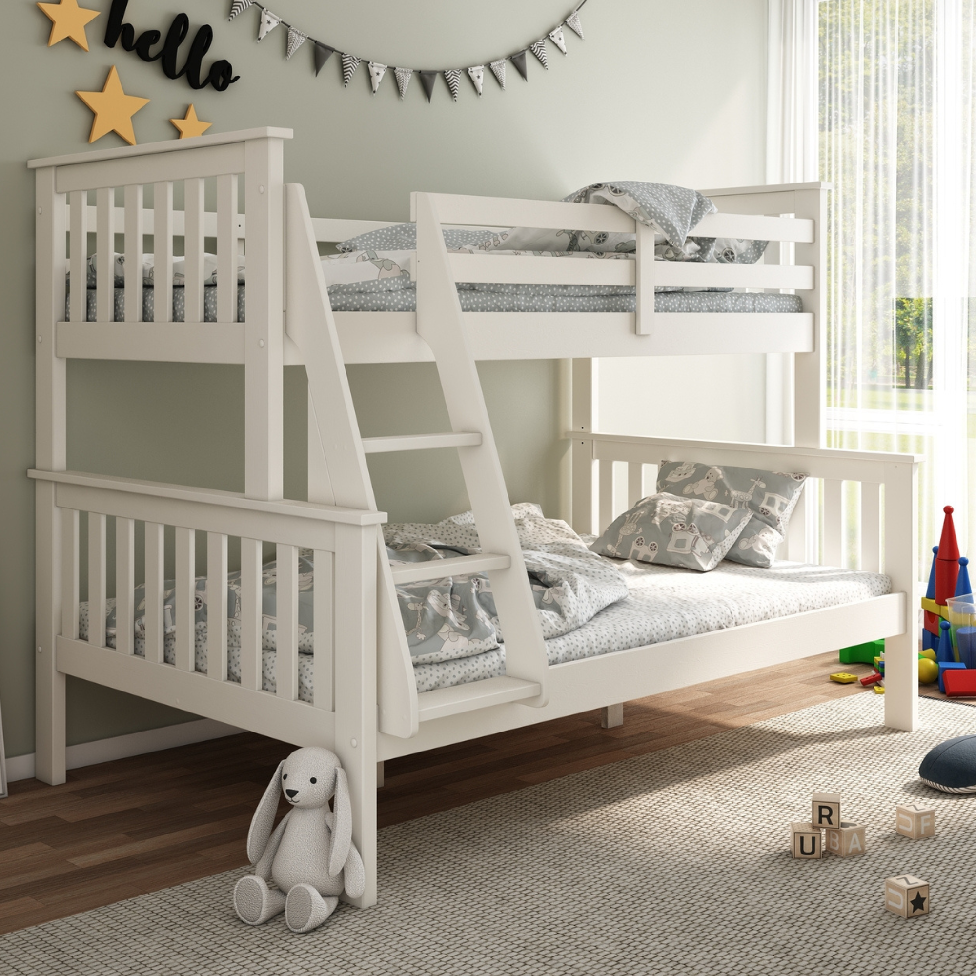 Carra White Triple Sleeper Bunk Bed