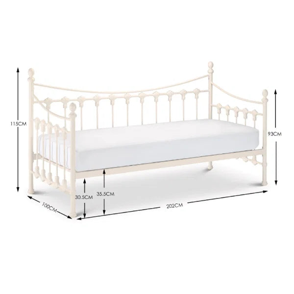 Versailles 3ft Single Day Bed – Stone White