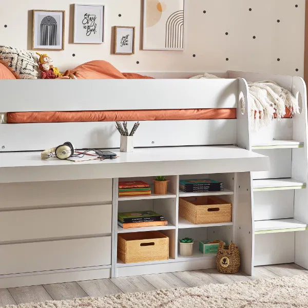 Vespa 3ft Single Mid Sleeper Bed – White
