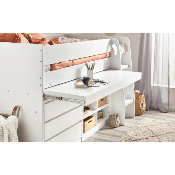 Vespa 3ft Single Mid Sleeper Bed – White