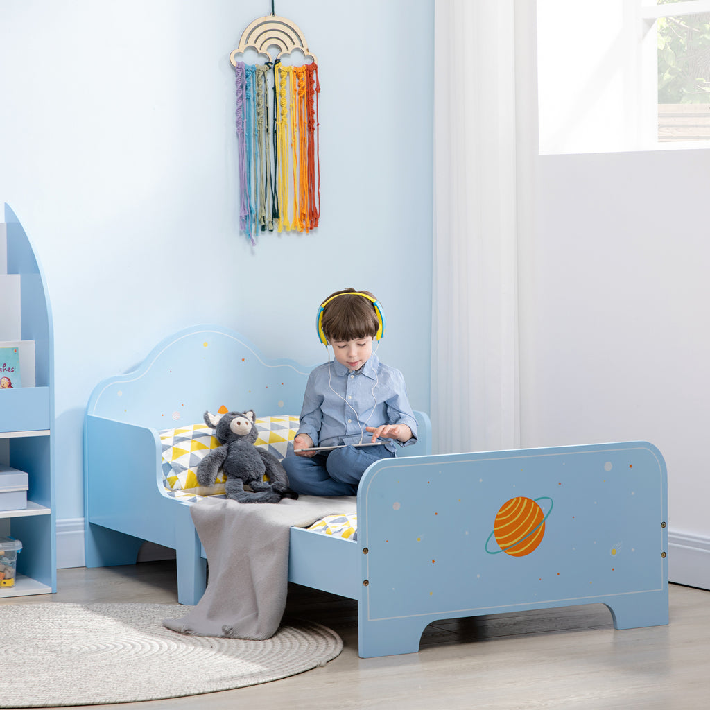 Low Kids Bed Frame with Space Headboard