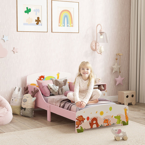 Low Kids Bed Frame with Animal Headboard